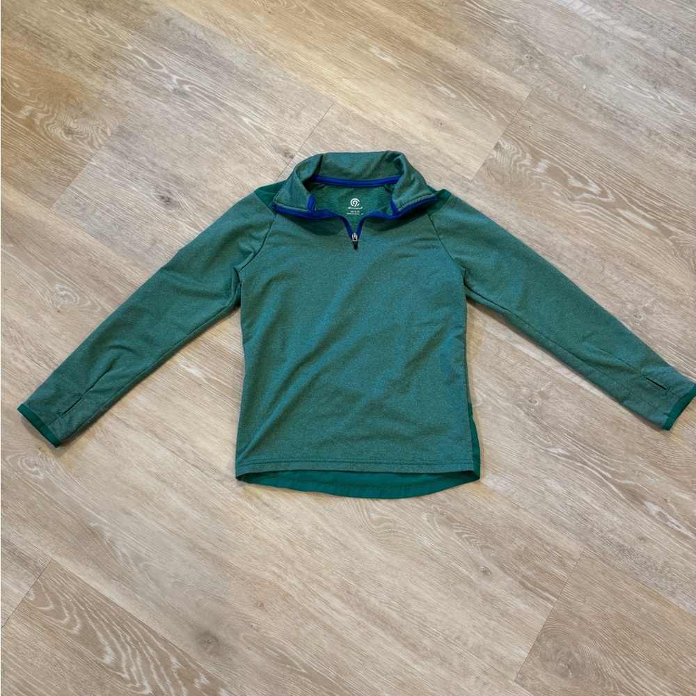 Champion Kids Heathered Green Quarter-Zip Athletic Pullover - XS (4-5